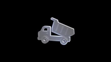 Glossy dump truck side view in metallic style video