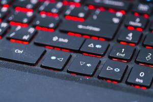 Technology action gaming keyboard close-up indoor environment high-tech viewpoint photo