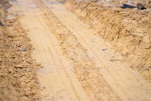 Construction pathway progress rural area natural environment ground level road development photo