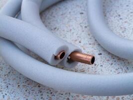 Indoor inspection of copper pipe insulation manufacturing process overview photo
