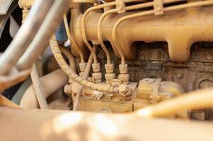 Engine components inspection industrial workshop technical close-up view mechanical insights photo