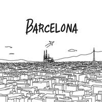 Barcelona Cityscape Line Art with Spain, and Skyline. vector