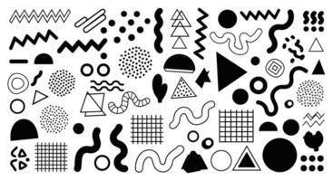 Geometric pattern Abstract shapes Black white. vector