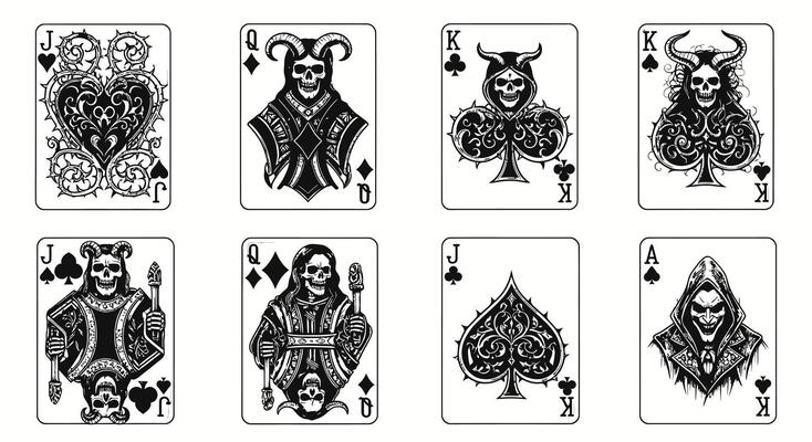 Gothic Skull Playing Cards Deck.