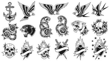 Tattoo Set Flash Sheet Design . vector