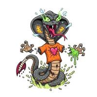 Cobra Cartoon Character with TShirt with Fun Design. vector