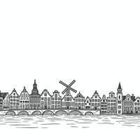 Amsterdam Skyline with , Cityscape, and Netherlands. vector