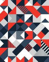 Geometric pattern with red and blue vector