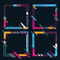 Colorful geometric design frames vector