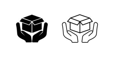 Hands Protecting a Package Illustrative Icon for Secure Delivery. vector