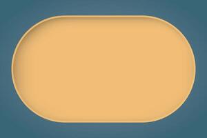 Yellow 3D capsule shape frame paper cut style on blue background graphic illustration have blank space. vector