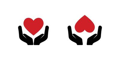 Hands Holding a Heart Icon, Representing Care and Affection. vector