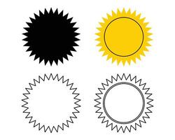 Zig zag edge circle icon. Jagged round element. vector