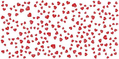 Heartbreak Pattern of Broken Hearts on White Background. vector