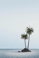 Island with palm trees and calm water vector