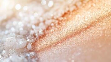 Sparkling crystals and shimmering sand create a stunning visual effect in bright, natural light at sunset photo