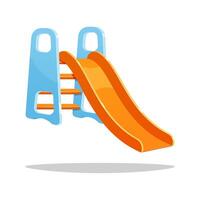 Orange kids slide playground isolated on white background. vector