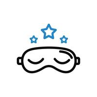 Blue Stars Sleep Mask Icon Peaceful Night Rest eye mask vector