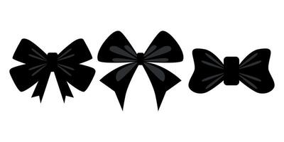Set of black ribbon vector