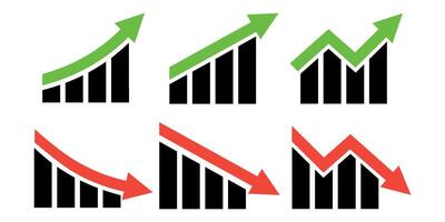 up and down bar chart collection vector