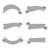 Collection of simple ribbon banners vector