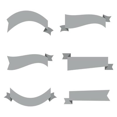 Collection of simple ribbon banners