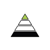 Green Top Black Base Pyramid Chart Graphic diagram vector