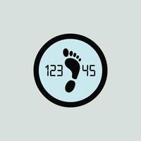 Digital Scale Icon Black Footprint Light Blue Background 12345 Weight Measurement vector