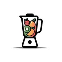Blender with Strawberry Kiwi Mango Smoothie Illustration vector