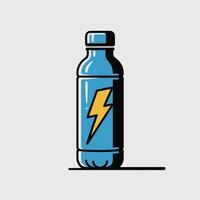 Blue Energy Drink Bottle Yellow Lightning Bolt Graphic vector