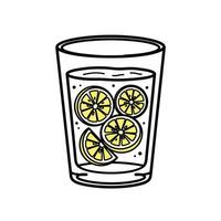 Glass of Water with Lemon Slices Yellow Citrus Drink 2 vector