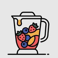 Blender with Strawberries Blueberries and Mango Smoothie vector