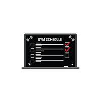 Laptop Screen Showing Black Gym Schedule Checklist vector