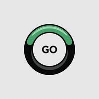 Green and Black Circular Go Button Icon green button vector