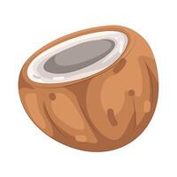 Cartoon coconut bowl illustration vector