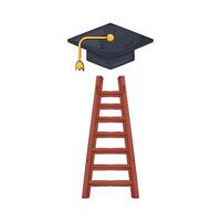 Ladder to Graduation Cap vector
