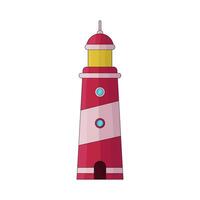 Red and White Lighthouse vector