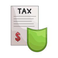Tax Form with Shield vector