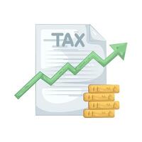 Tax Form with Growing Arrow and Coins vector