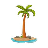 Palm Tree on a Small Island Illustration vector
