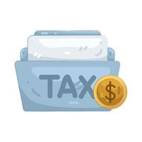 Tax Form Folder with Coin vector
