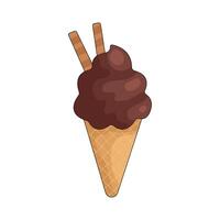 Chocolate Ice Cream Cone vector