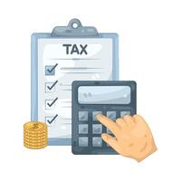 Calculator and Tax Form vector