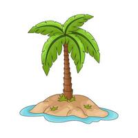 Palm Tree on a Small Island vector