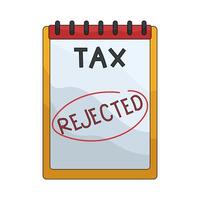 Tax Form Rejected Stamp on Notepad vector