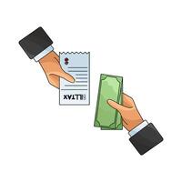 Hands Exchanging Money for Bill vector