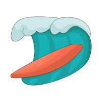 Wave with Surfboard vector