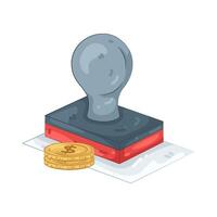 Rubber Stamp with Gold Coins vector