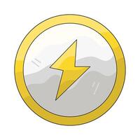 Yellow lightning bolt icon vector