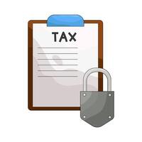 Tax Document on Clipboard with Padlock vector